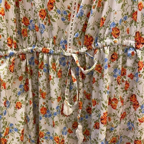 NYC TRENDS Women's Sundress Maxi Floral White Spaghetti Straps Crochet feature, - Picture 4 of 6